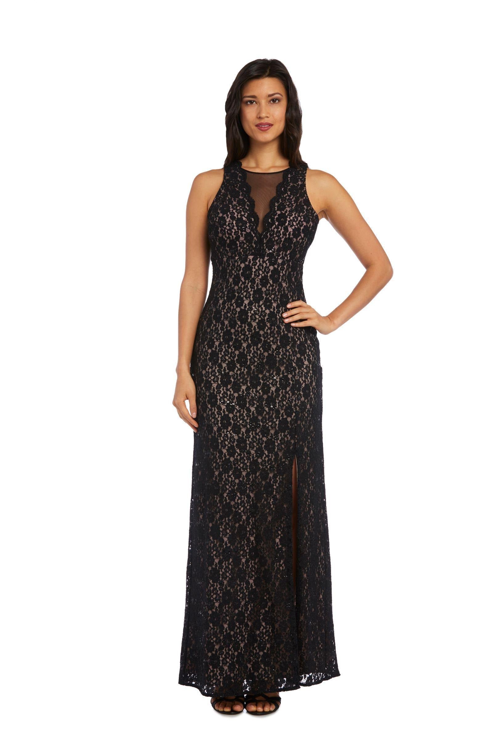 Nightway Long Glitter Formal Dress 21547 - The Dress Outlet