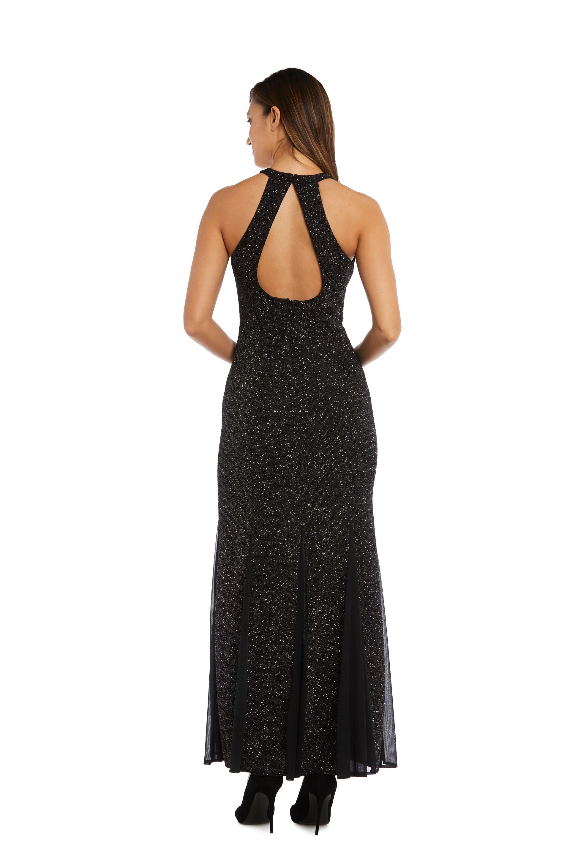 Nightway Long Glitter Knit Dress Formal 21555