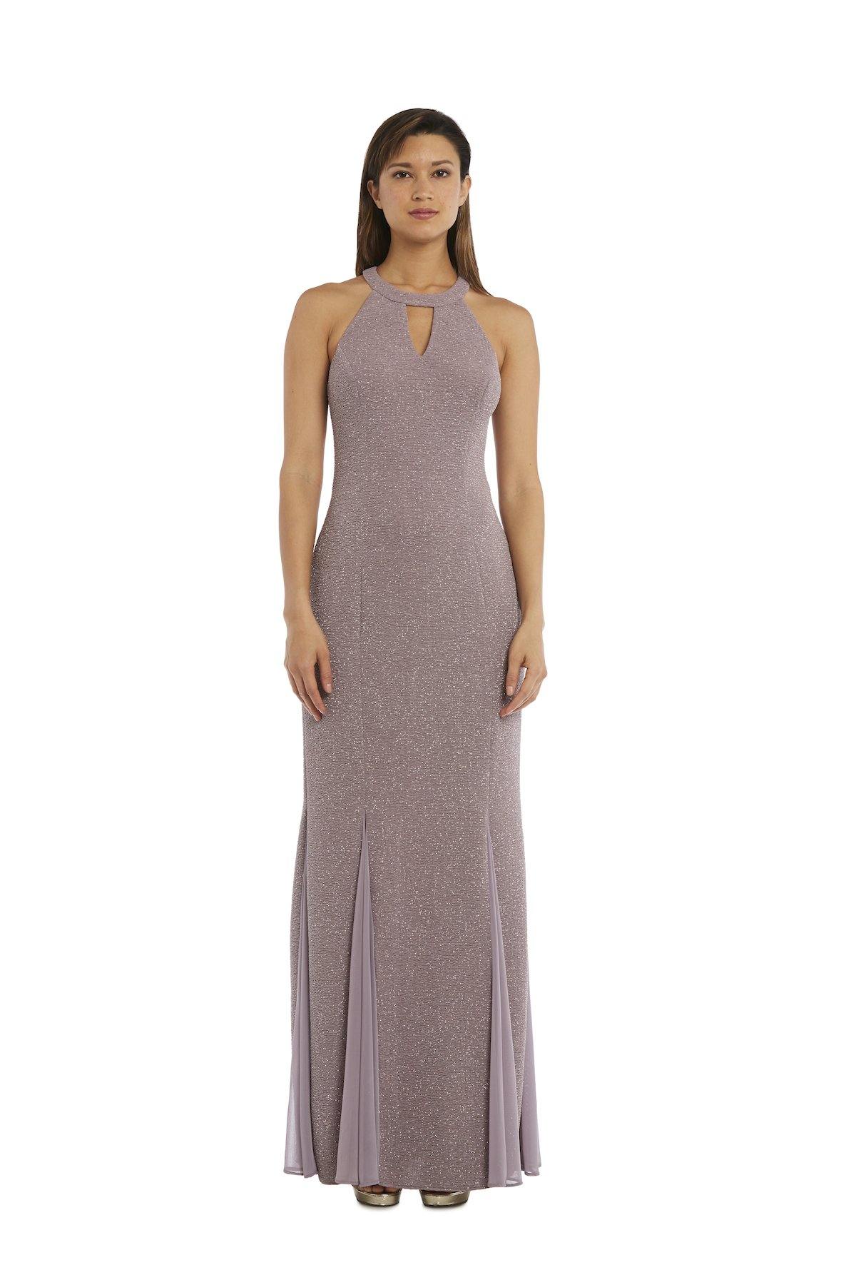 Nightway Long Glitter Knit Dress Formal 21555