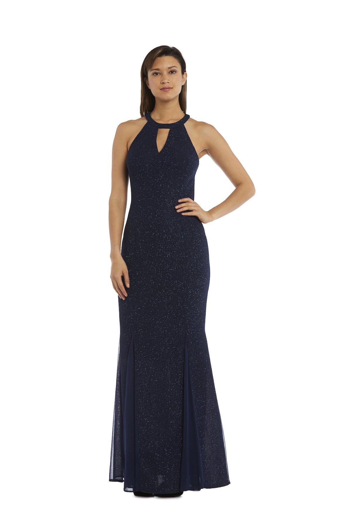 Nightway Long Glitter Knit Dress Formal 21555
