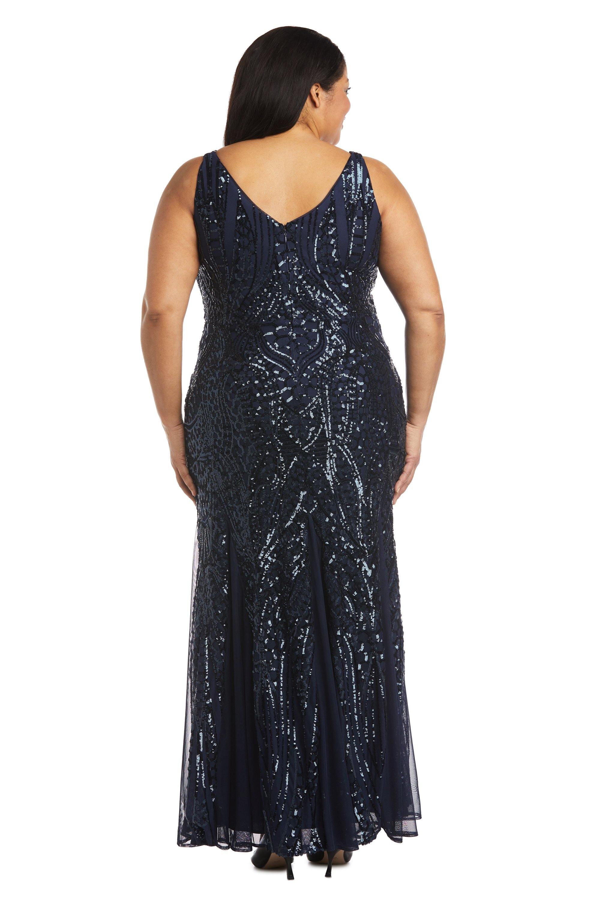 Nightway Long Plus Size Beaded Formal Gown 21685W - The Dress Outlet