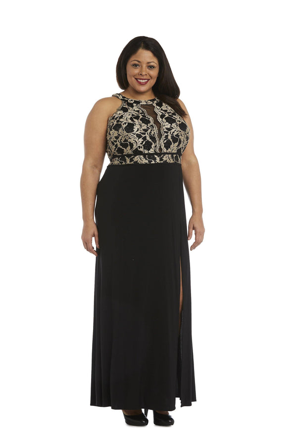 Nightway Long Plus Size Formal Lace Dress 12444W