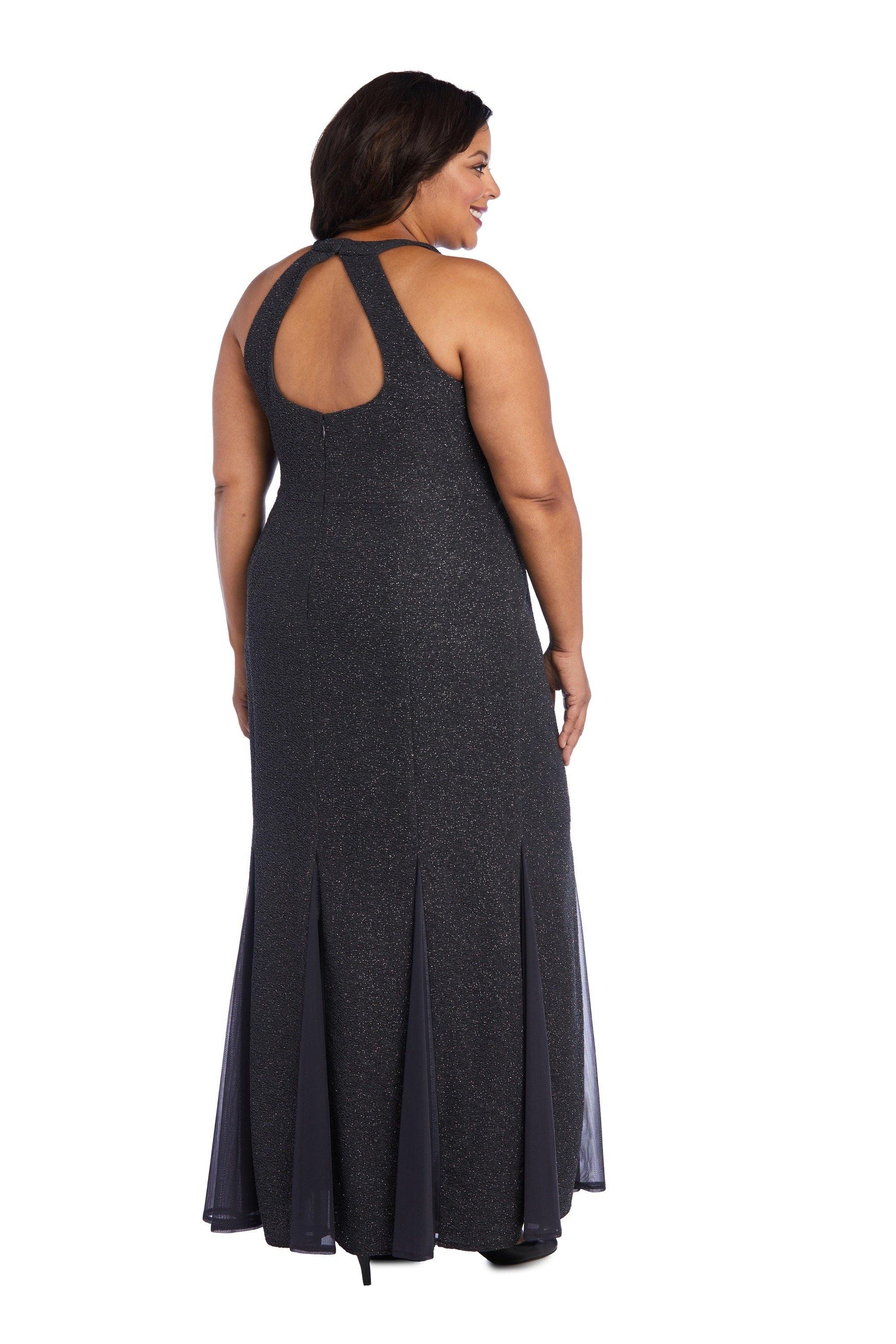 Nightway Long Plus Size Glitter Knit Dress 21555W