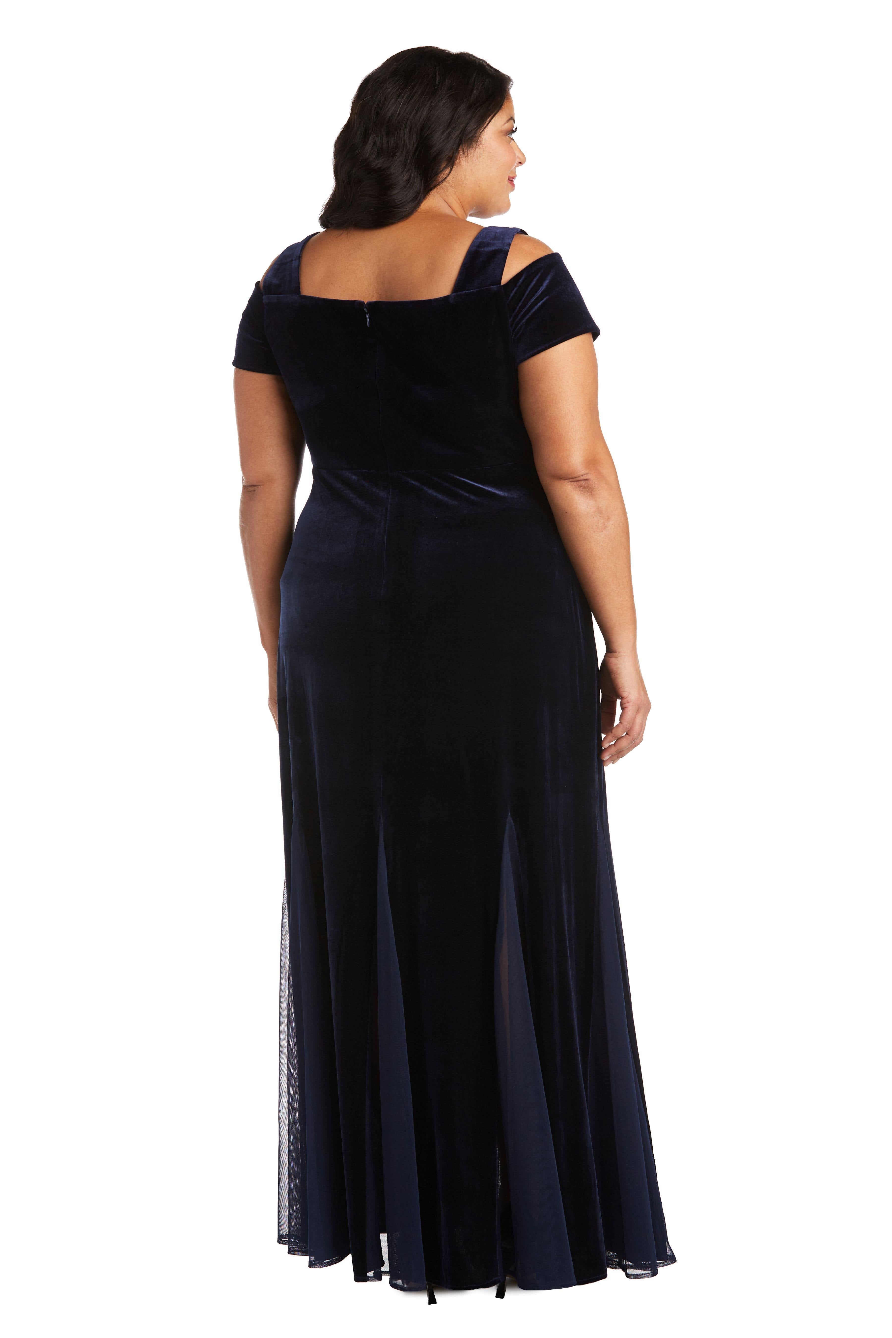 Nightway Long Plus Size Velvet Dress 21999W for $84.99 – The Dress Outlet