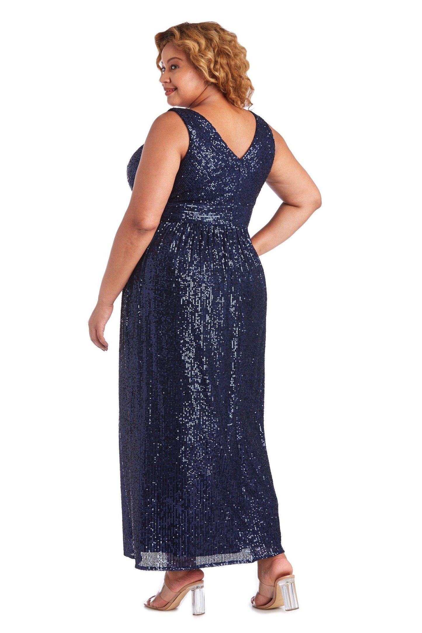 Nightway Plus Size Long Formal Sequins Gown 21923W - The Dress Outlet