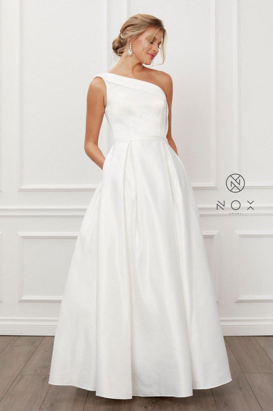 Nox Anabel Long White Wedding Dress - The Dress Outlet