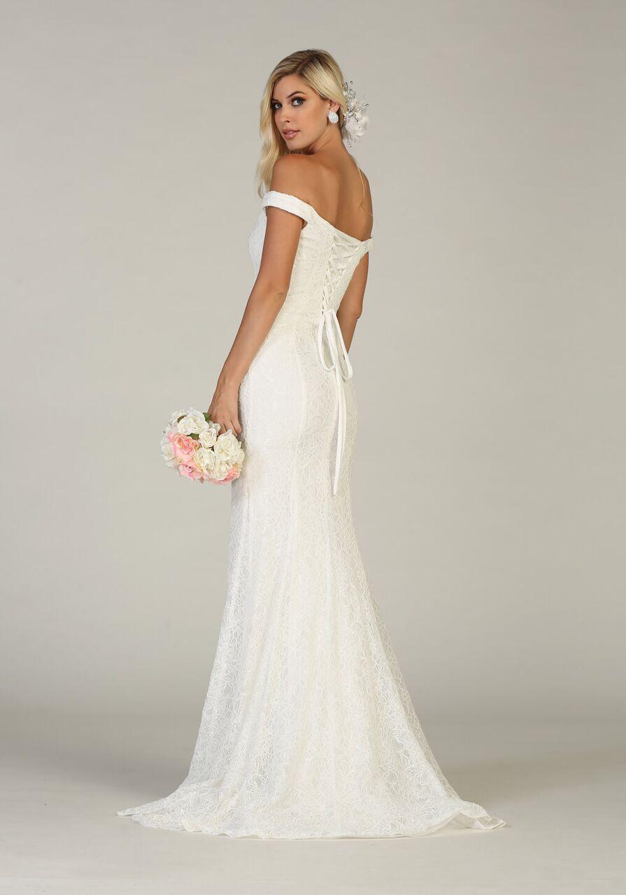 Off Shoulder Lace Mermaid Prom Gown - The Dress Outlet May Queen
