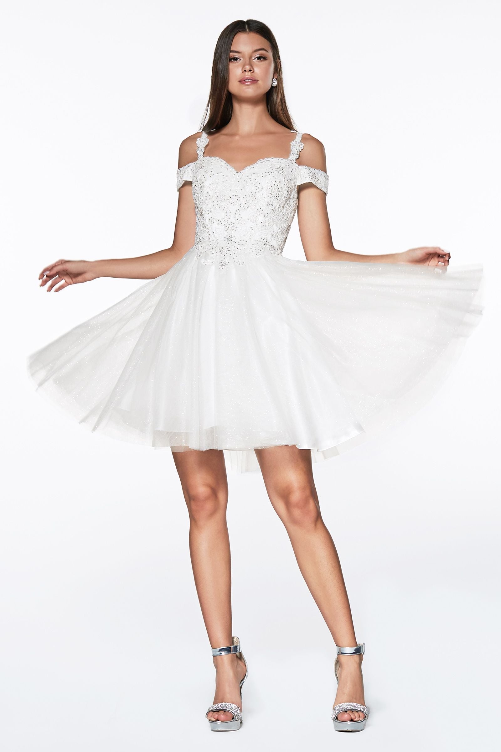 White Prom Dress Short Off Shoulder White Fashion Off Shoulder Chiffon Homecoming Dress Layered Ruffle White Prom Dress Short Off Shoulder White Fashion Off Shoulder Chiffon Homecoming Dress Layered Ruffle