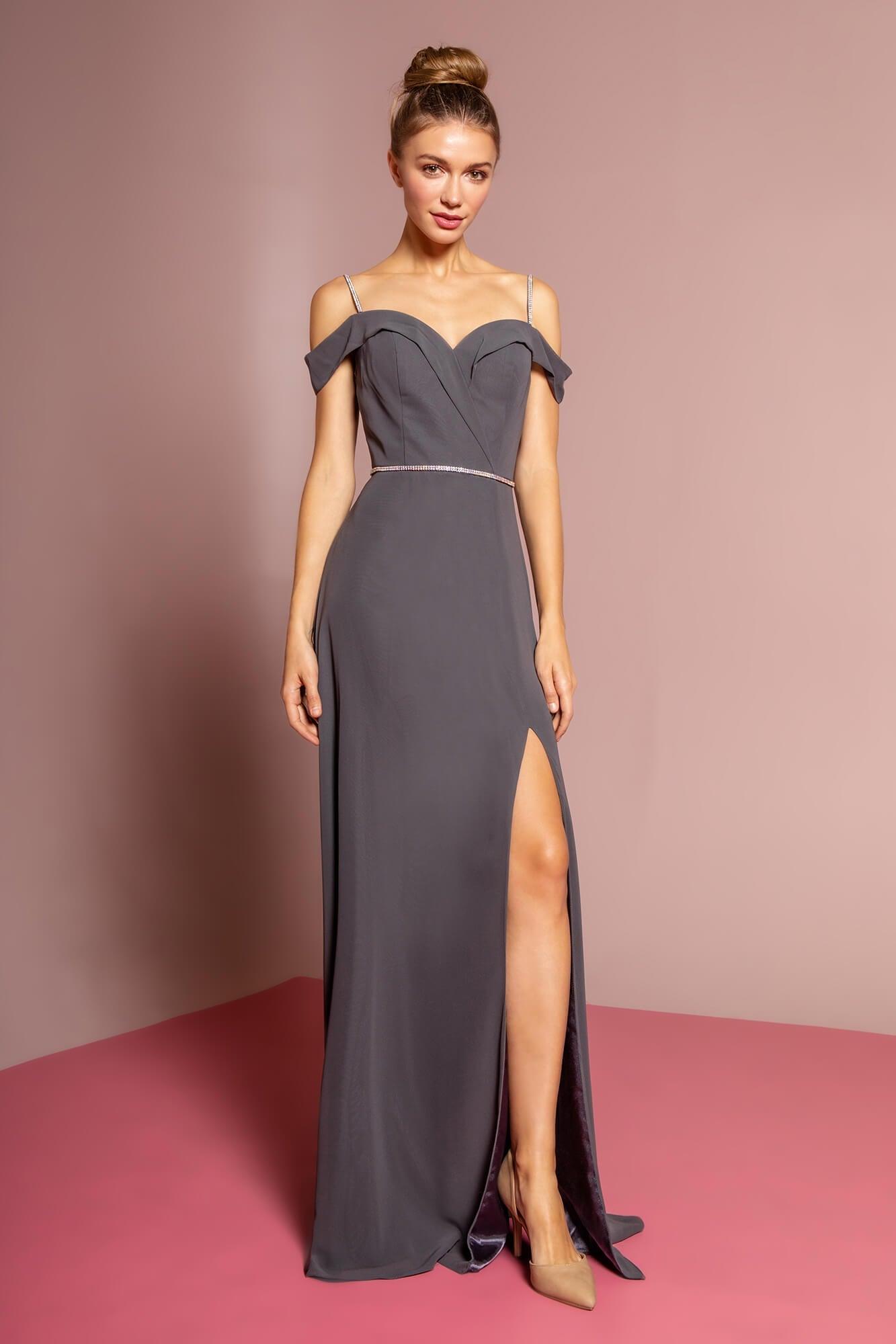 Off-Shoulder Long Formal Dress Bridesmaid - The Dress Outlet Elizabeth K