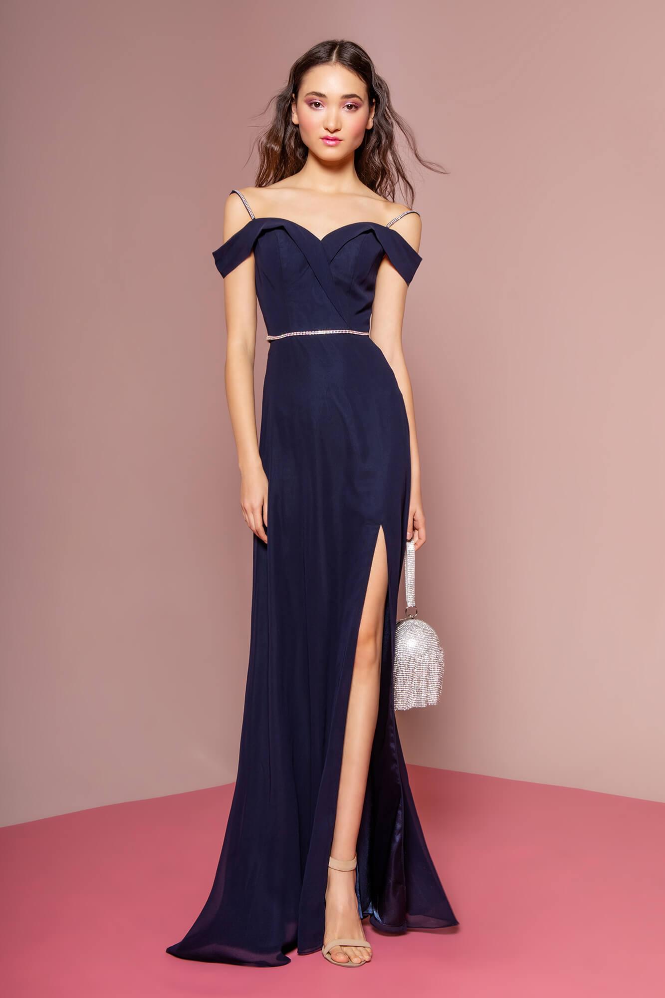 Off-Shoulder Long Formal Dress Bridesmaid - The Dress Outlet Elizabeth K