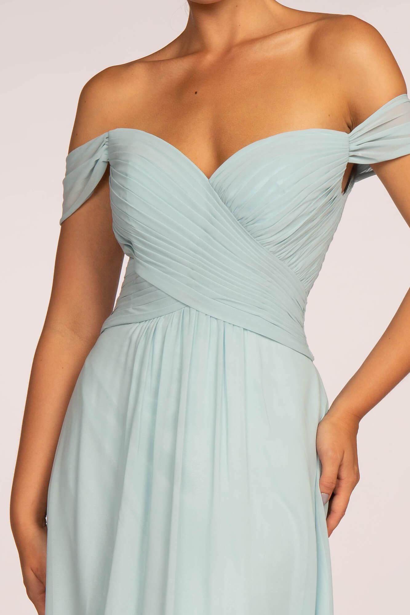 A-Line Off the Shoulder Chiffon Floor-Length Dress Dark Navy Plus Size