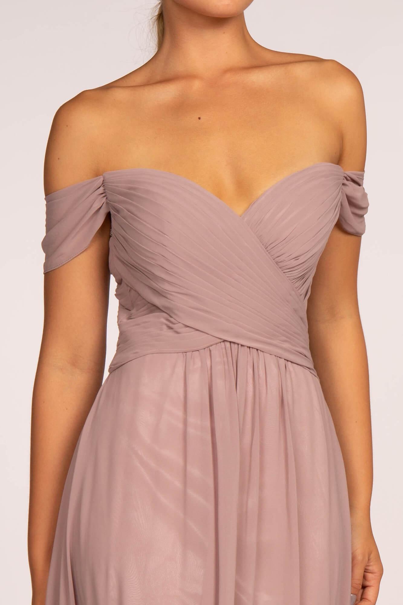 Off Shoulder Plus Size Long Formal Dress - The Dress Outlet Elizabeth K
