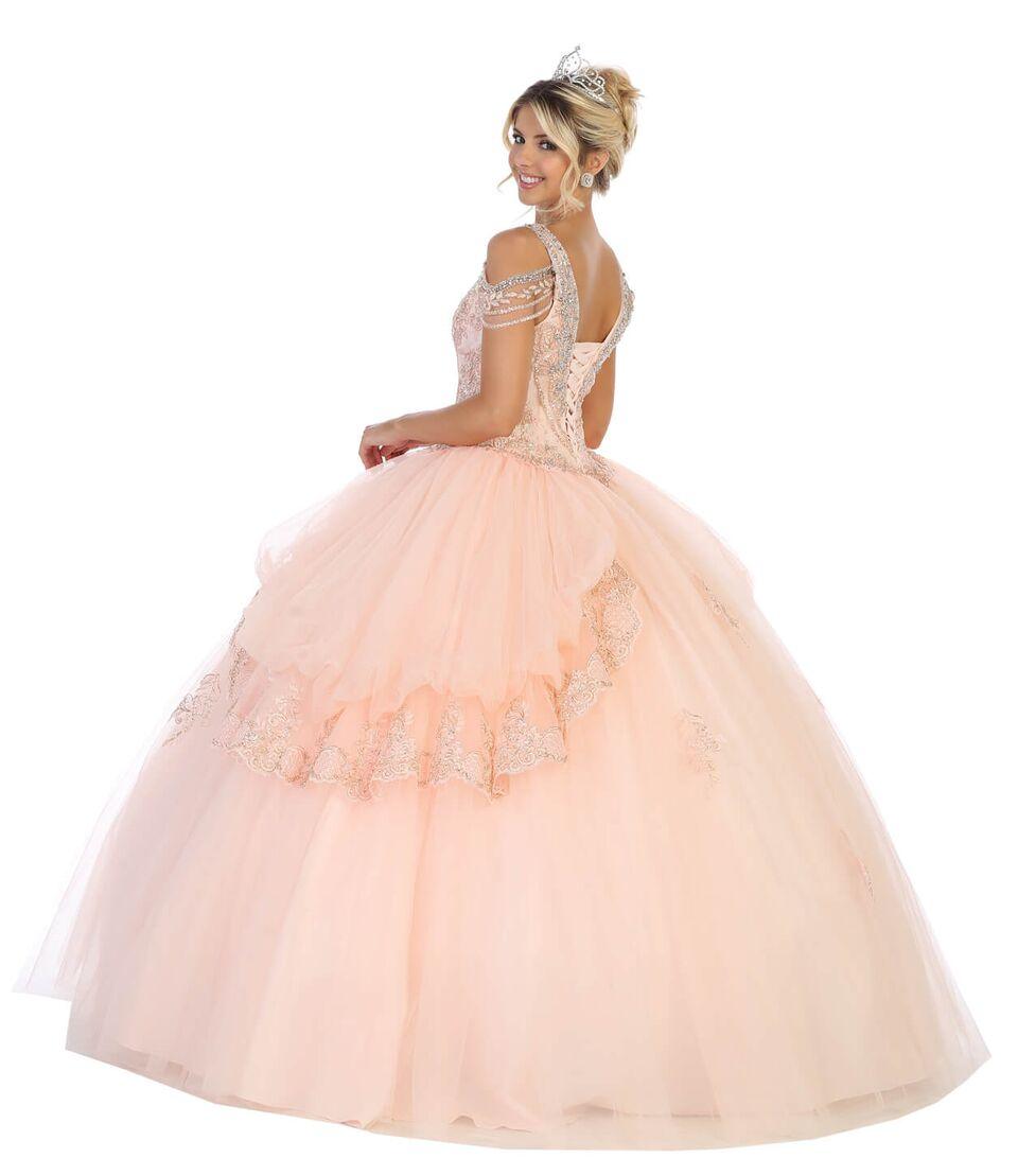 Off the Shoulder Quinceanera Sweet 16 Ball Gown - The Dress Outlet May Queen