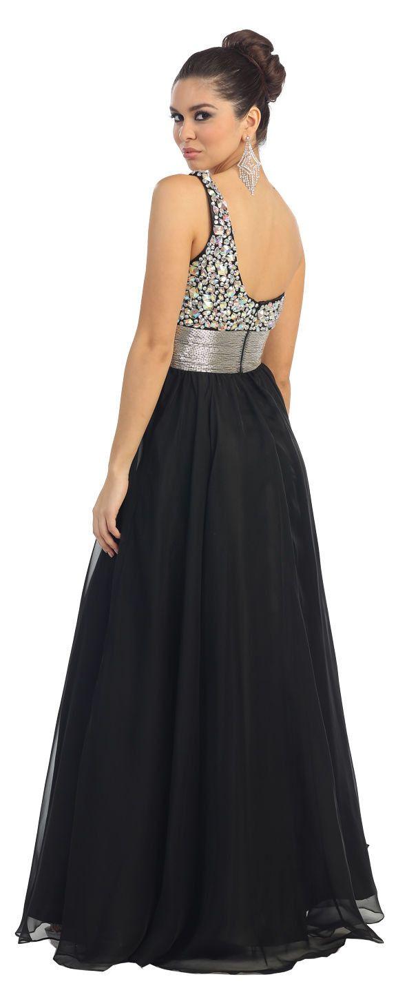 One Shoulder  Prom Plus Size Formal Special Occasion Dress - The Dress Outlet May Queen