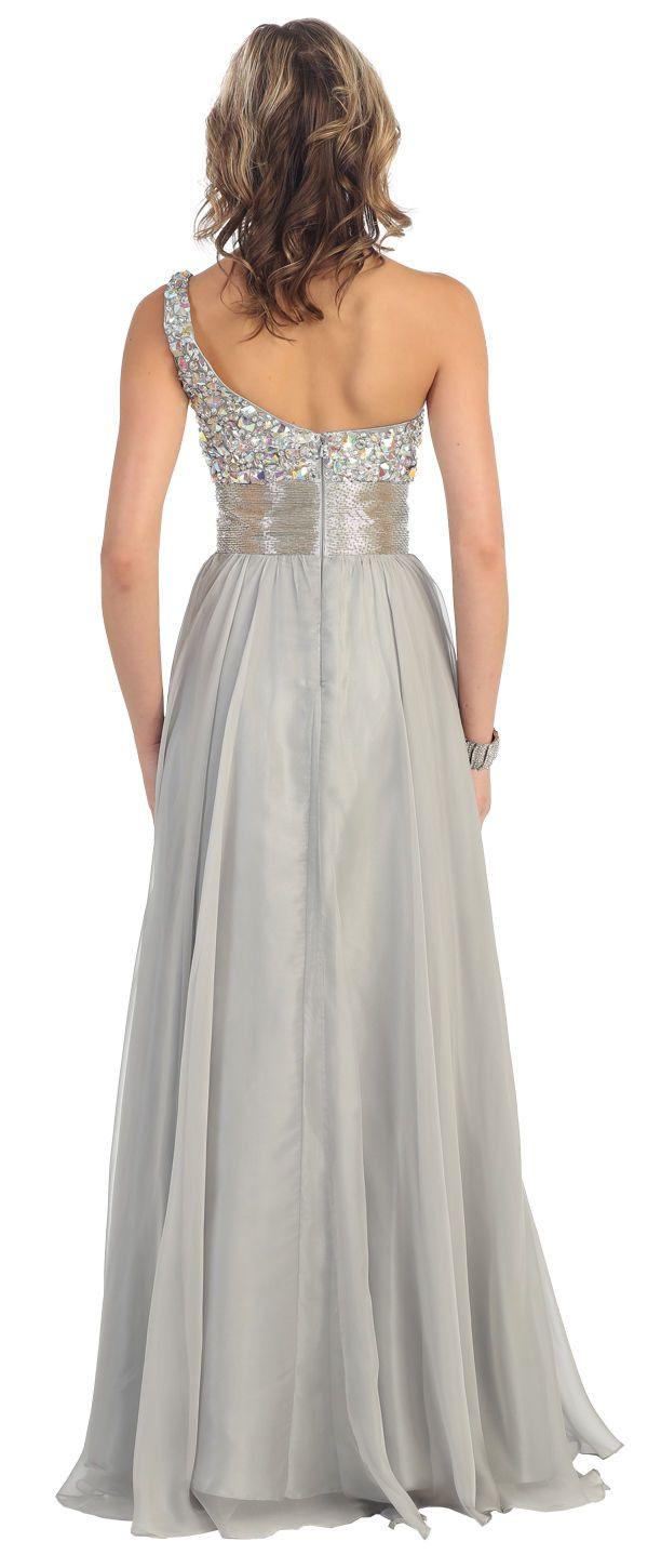 One Shoulder  Prom Plus Size Formal Special Occasion Dress - The Dress Outlet May Queen