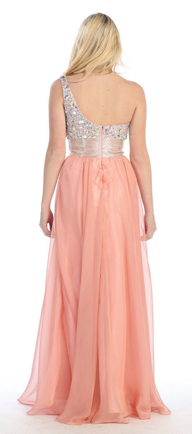 One Shoulder  Prom Plus Size Formal Special Occasion Dress - The Dress Outlet May Queen
