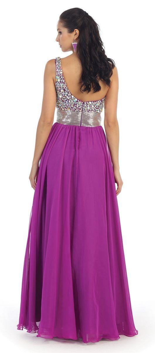 One Shoulder  Prom Plus Size Formal Special Occasion Dress - The Dress Outlet May Queen