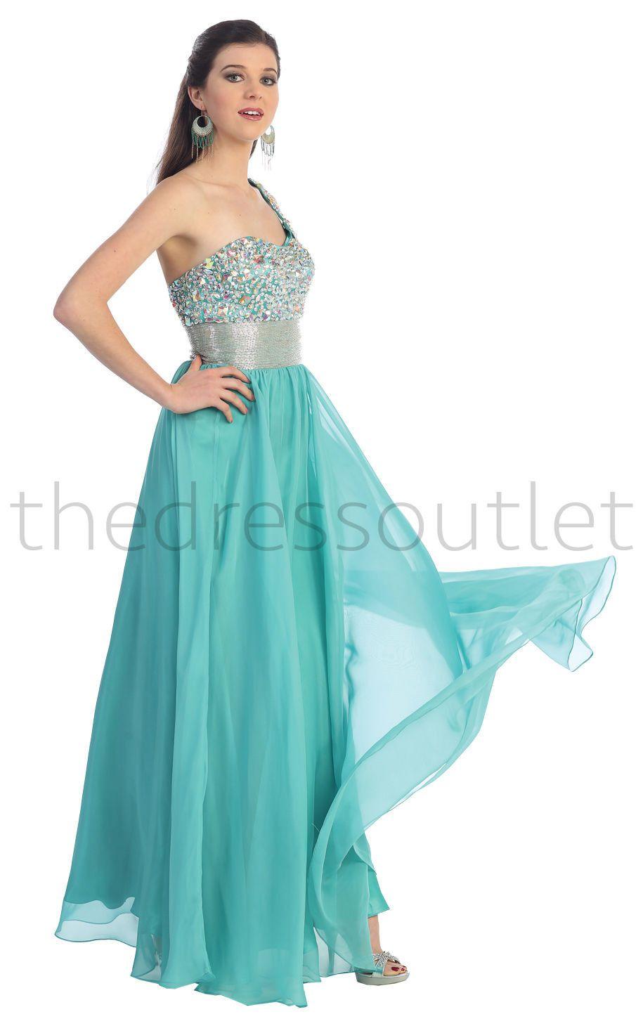 One Shoulder  Prom Plus Size Formal Special Occasion Dress - The Dress Outlet May Queen