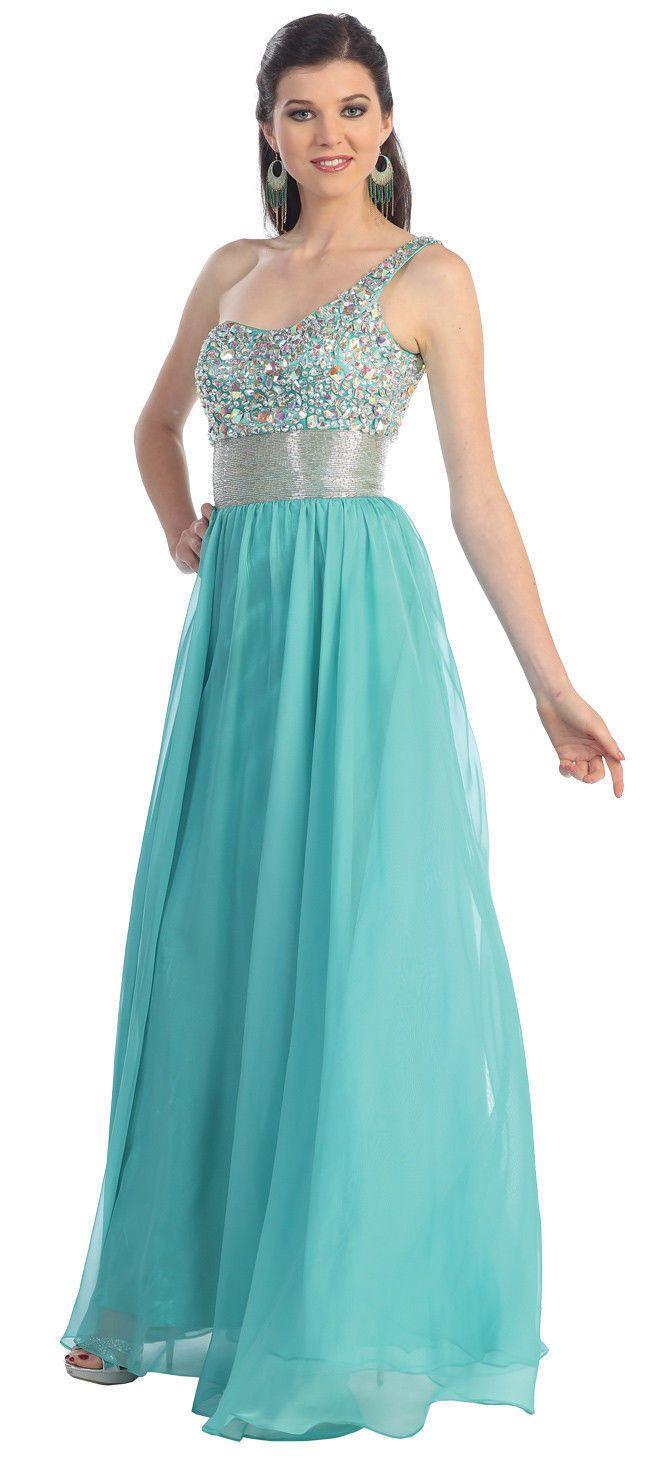 One Shoulder  Prom Plus Size Formal Special Occasion Dress - The Dress Outlet May Queen