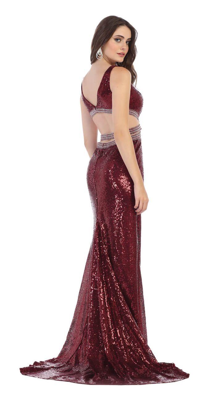 Open Back Sequins Prom Dress Formal Evening Gown - The Dress Outlet May Queen