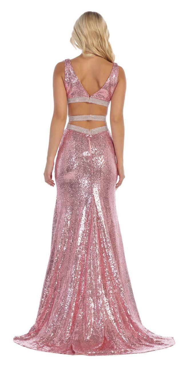 Open Back Sequins Prom Dress Formal Evening Gown - The Dress Outlet May Queen