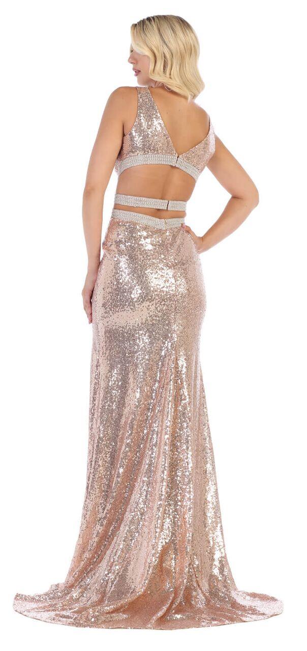 Open Back Sequins Prom Dress Formal Evening Gown - The Dress Outlet May Queen