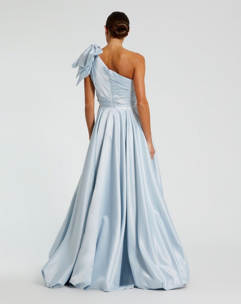 Mac Duggal 11800 A Line High Low Pleated Formal Prom Dress