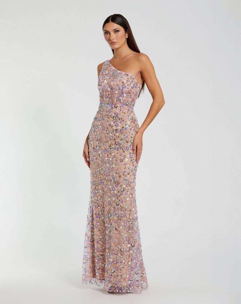Mac Duggal 68889 Long Fitted Formal Sequin Corset Prom Dress