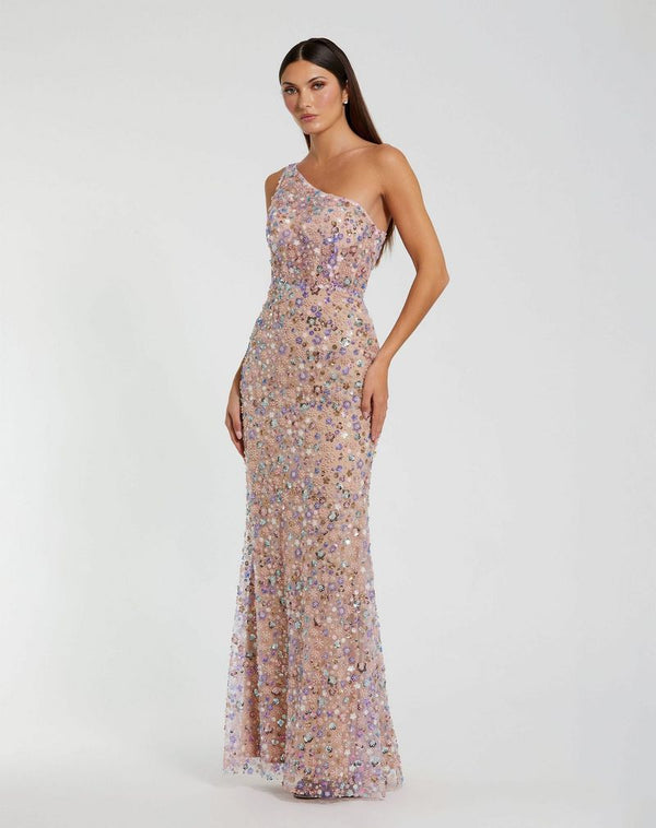 Sequin Formal Prom Dress Long Fitted Corset Mac Duggal 68889