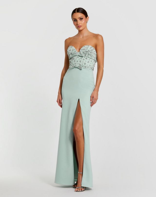 Mac Duggal 2285 Fitted Slit Long Formal Prom Dress