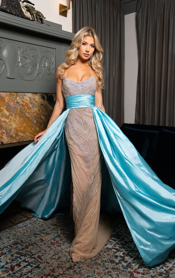 Rachel Allan 50330 Long Overskirt Gown Formal Prom Dress