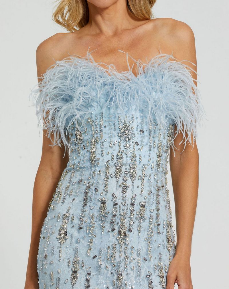 Mac Duggal 2238 Long Mermaid Formal Feather Prom Dress