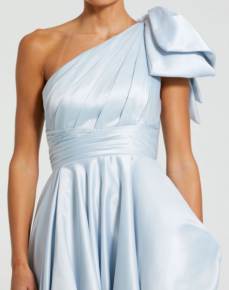 Mac Duggal 11800 A Line High Low Pleated Formal Prom Dress