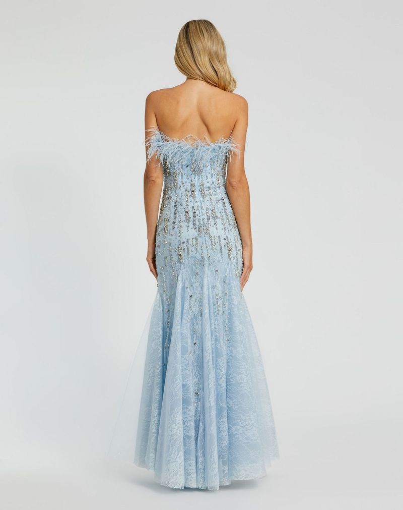 Mac Duggal 2238 Long Mermaid Formal Feather Prom Dress