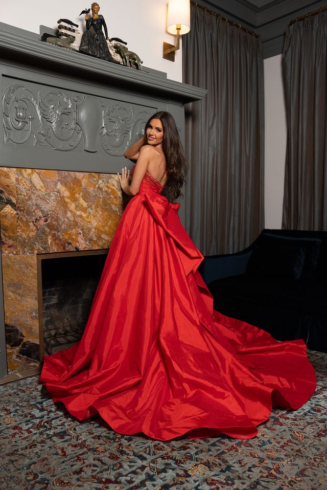 Prom Dresses 50330 Long Overskirt Gown Formal Prom Dress NUDE RED