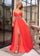 Prom Dresses Long A Line Formal Prom Pleated Dress Watermelon