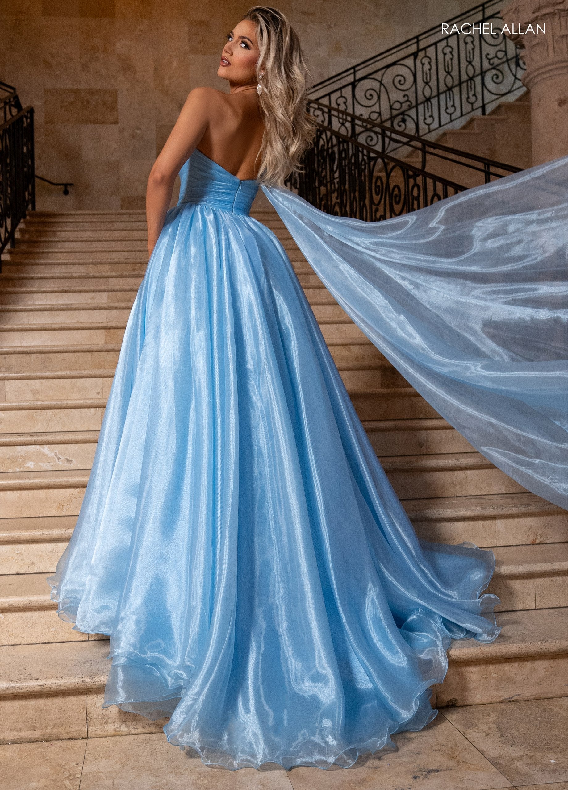Prom Dresses Long Beaded A Line Formal Prom Dress Sky Blue