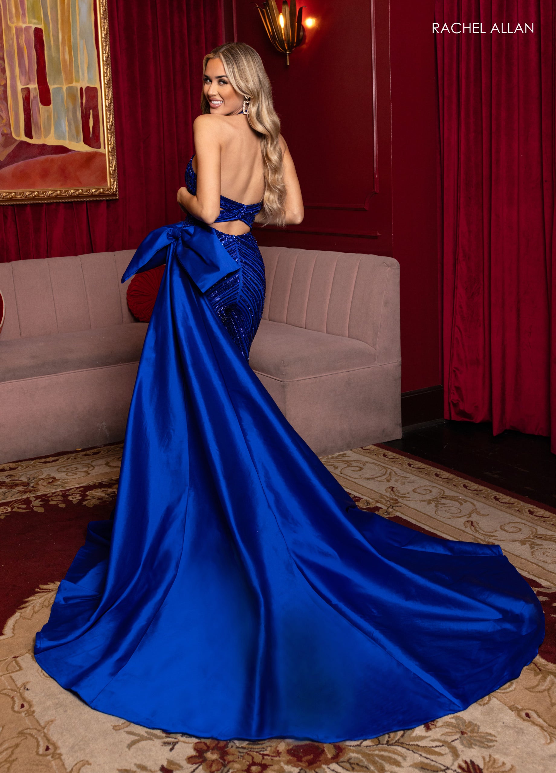 Jumpsuit Long Beaded Formal Jumpsuit Royal