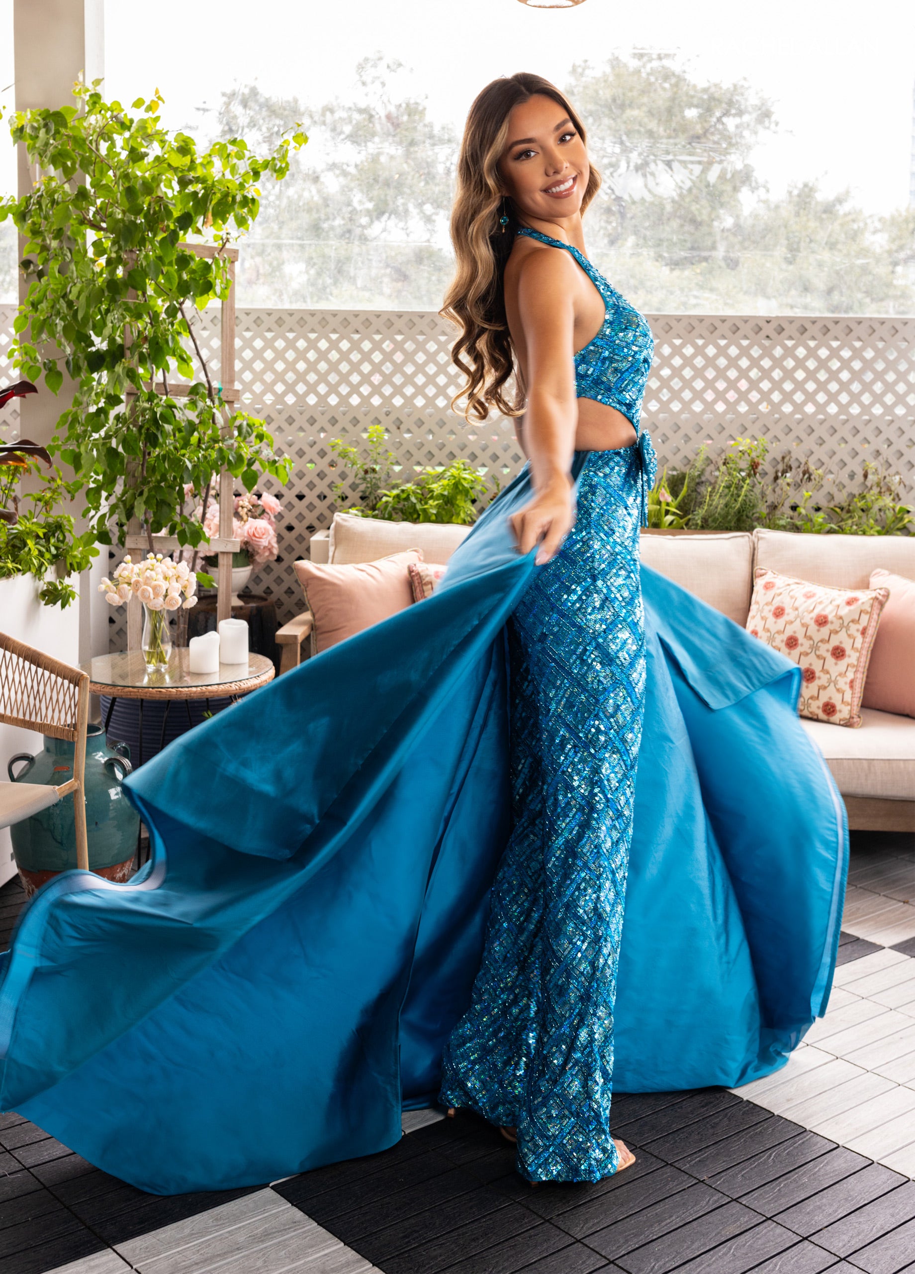Rachel Allan 50375 Long Formal Beaded Jumpsuit