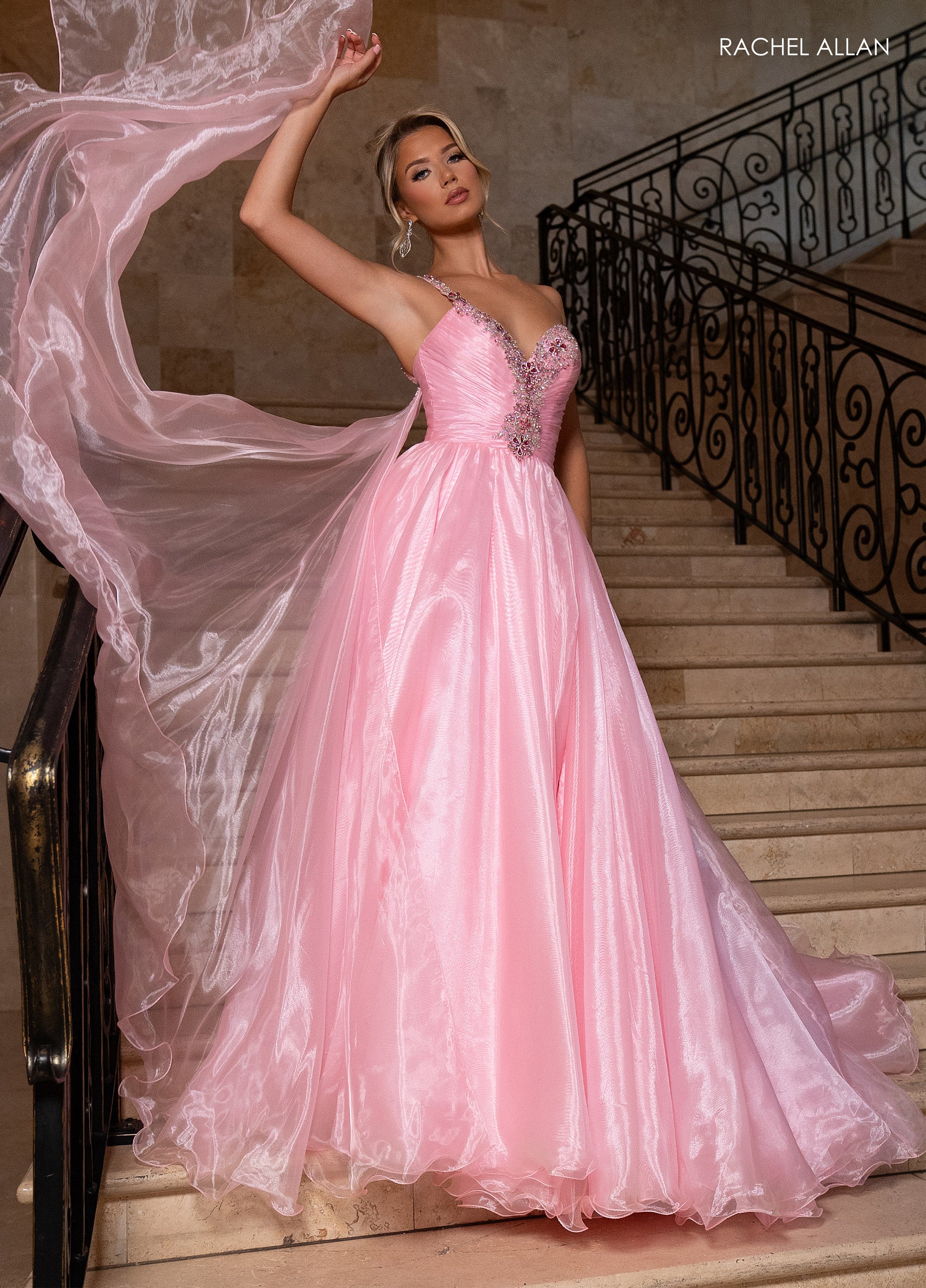 Rachel Allan RA50342 Long Beaded A Line Formal Prom Dress