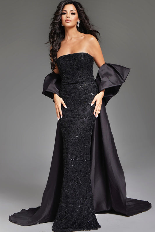 Prom Dresses Long Fitted Formal Beaded Evening Prom Dress Black