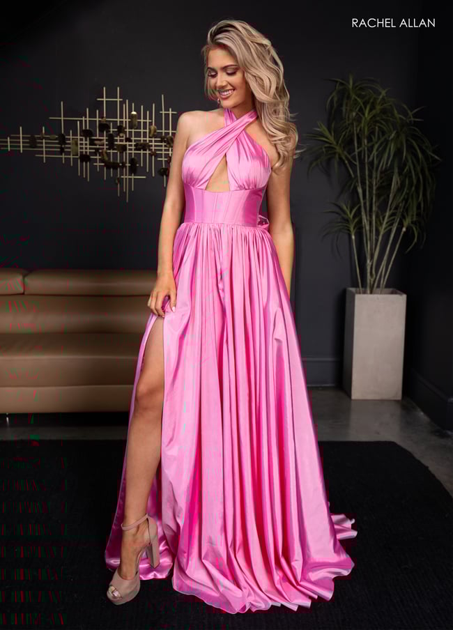 Rachel Allan 70689 A Line Long Formal Slit Prom Dress