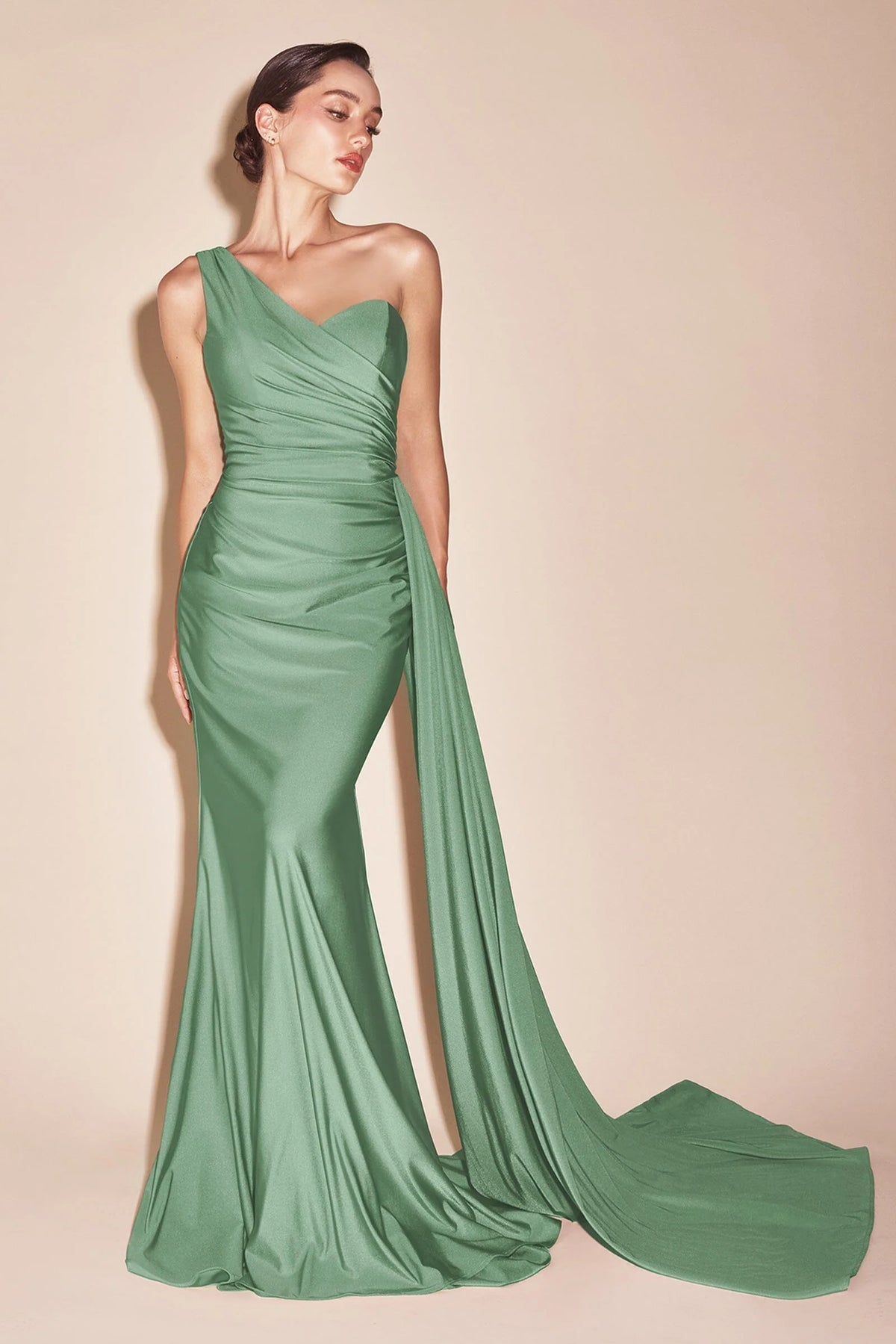 Plus Size Dresses Plus Size Fitted Long Formal Dress Dark Sage