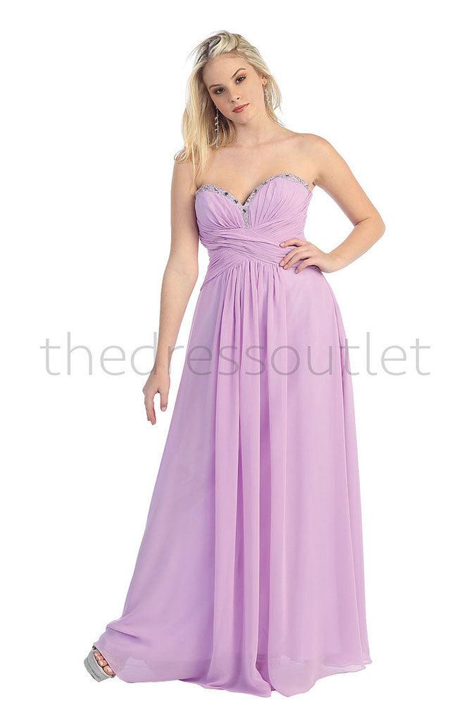 Plus Size Formal Bridesmaid Dress Evening Gown - The Dress Outlet May Queen