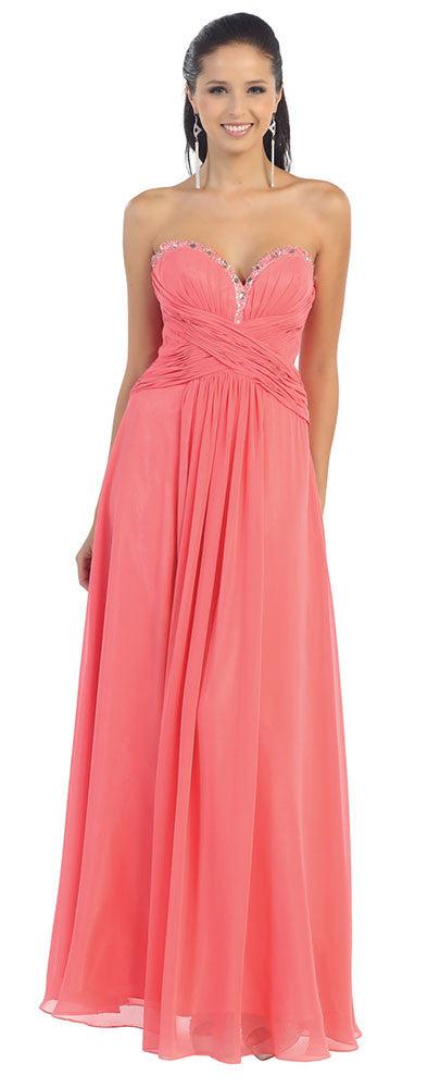 Plus Size Formal Bridesmaid Dress Evening Gown - The Dress Outlet May Queen