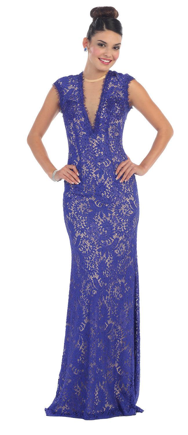 Plus Size Long Dress Formal Mother of the Bride Evening Gown Groom - The Dress Outlet May Queen