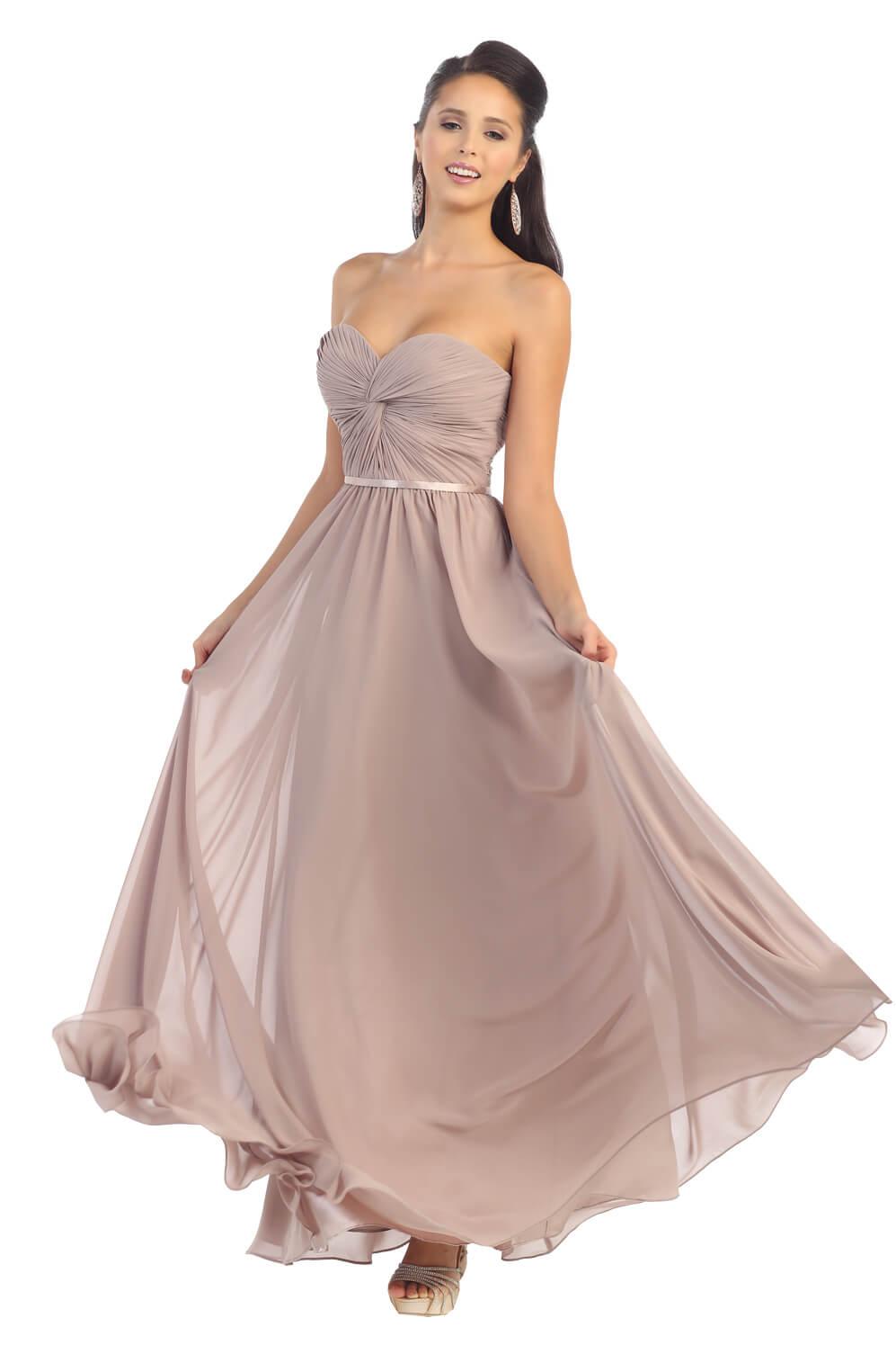 Plus Size Long Formal Bridesmaids Prom Dress - The Dress Outlet May Queen