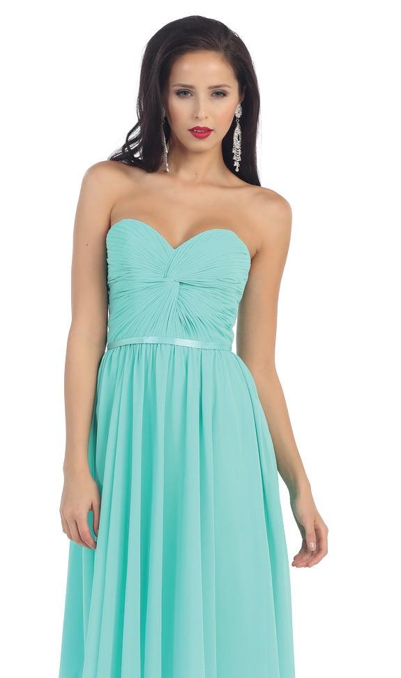 Plus Size Long Formal Bridesmaids Prom Dress - The Dress Outlet May Queen