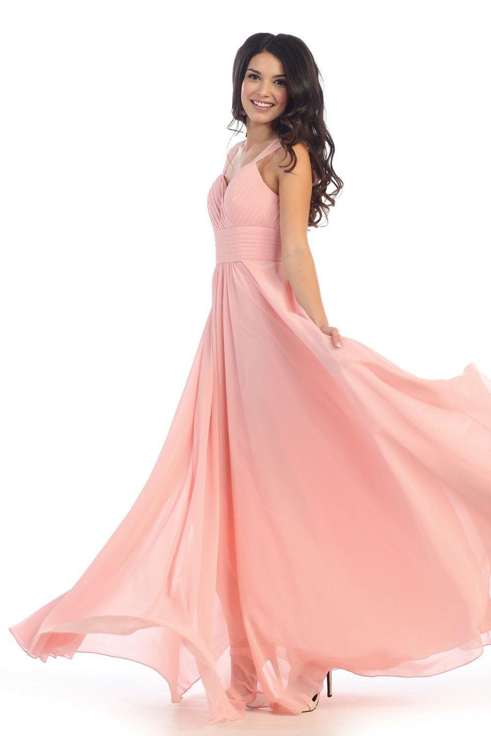 Plus Size Long Formal Dress Bridesmaid - The Dress Outlet May Queen