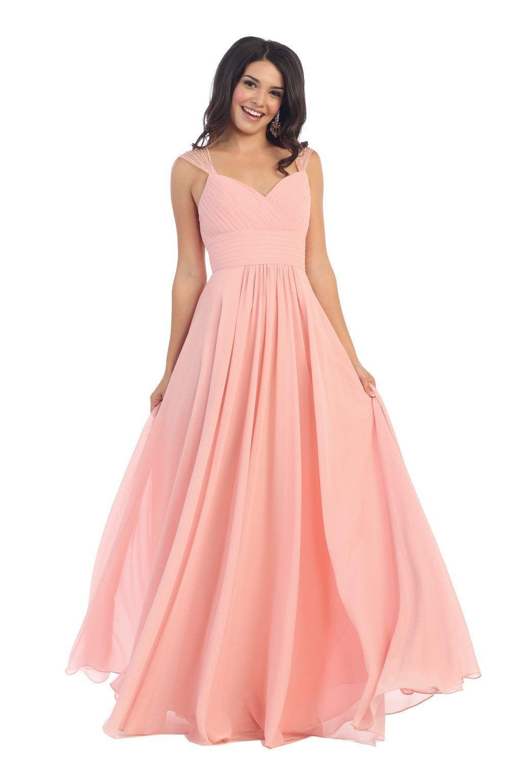 Plus Size Long Formal Dress Bridesmaid - The Dress Outlet May Queen